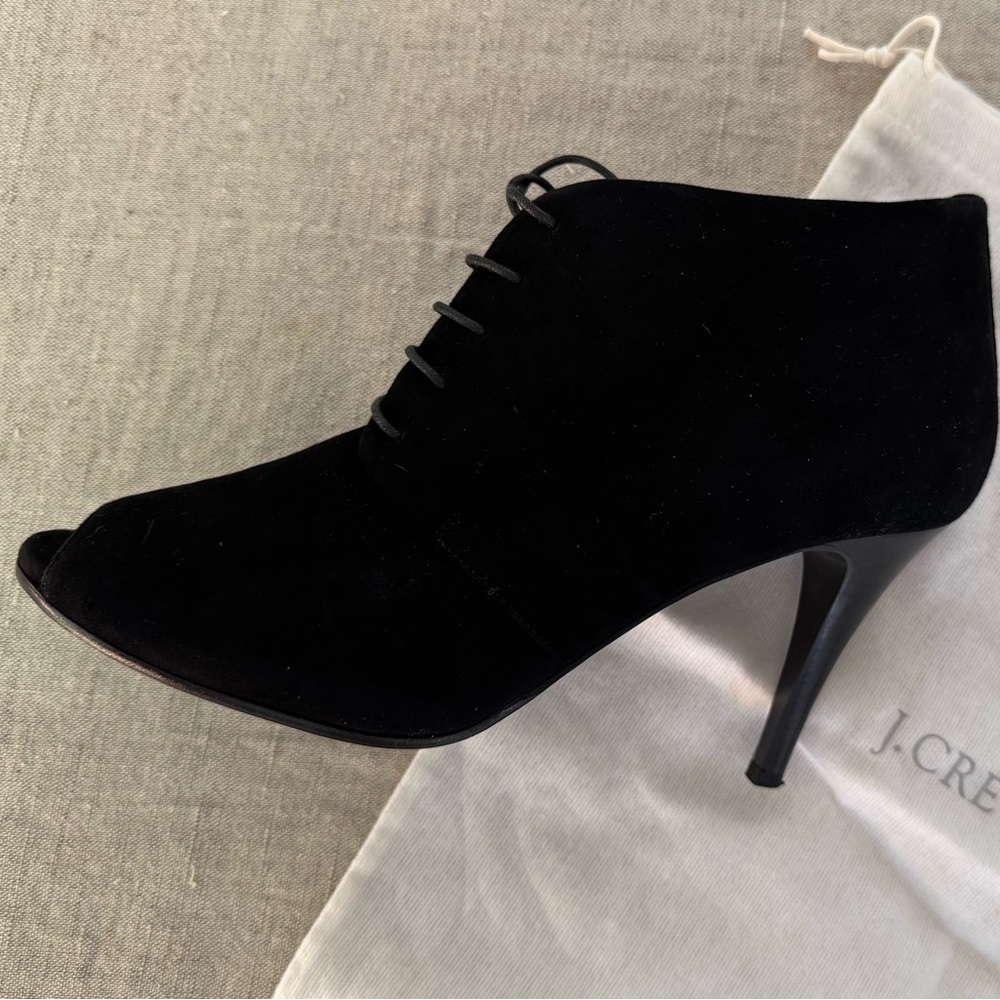 NWT | J. Crew | Archer Black Suede Bootie Heels